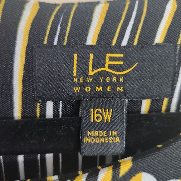 ILE New York Women's Plus Size Sleeveless Pattern Dress With Belt - Picture 8 of 9